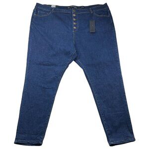 City Chic Jeans Womens Plus size 24 Blue Denim Halrey High Rise Ankle New